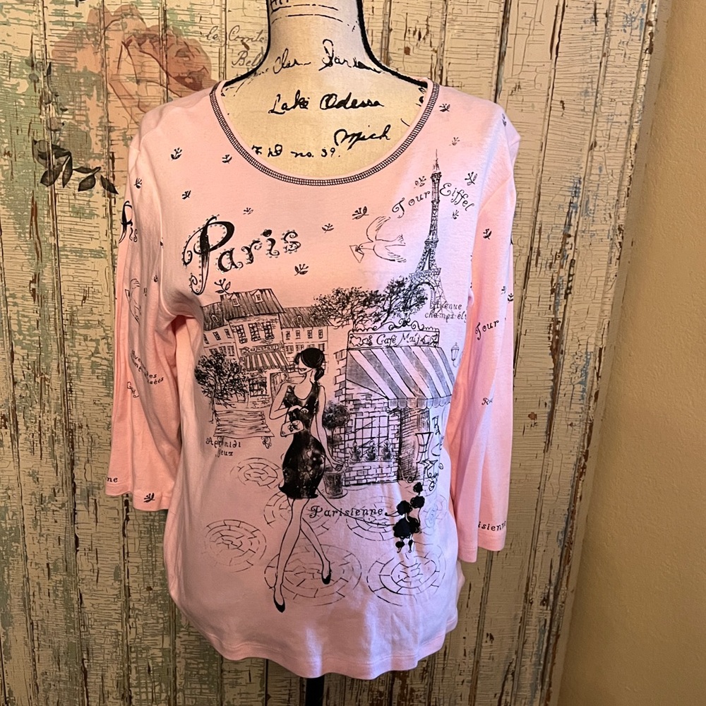 Cactus Large 3/4 Sleeve Paris Tee